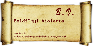 Belányi Violetta névjegykártya